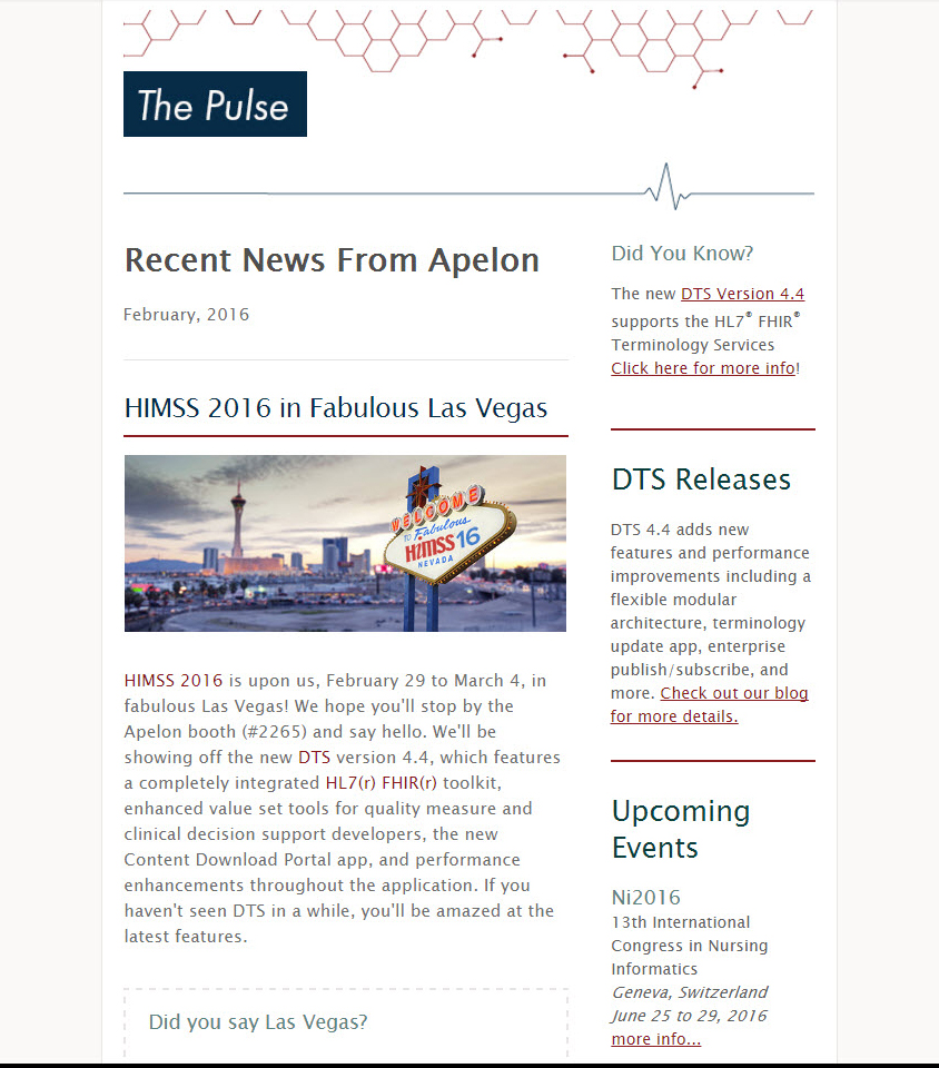 Apelon Mailchimp Newsletter